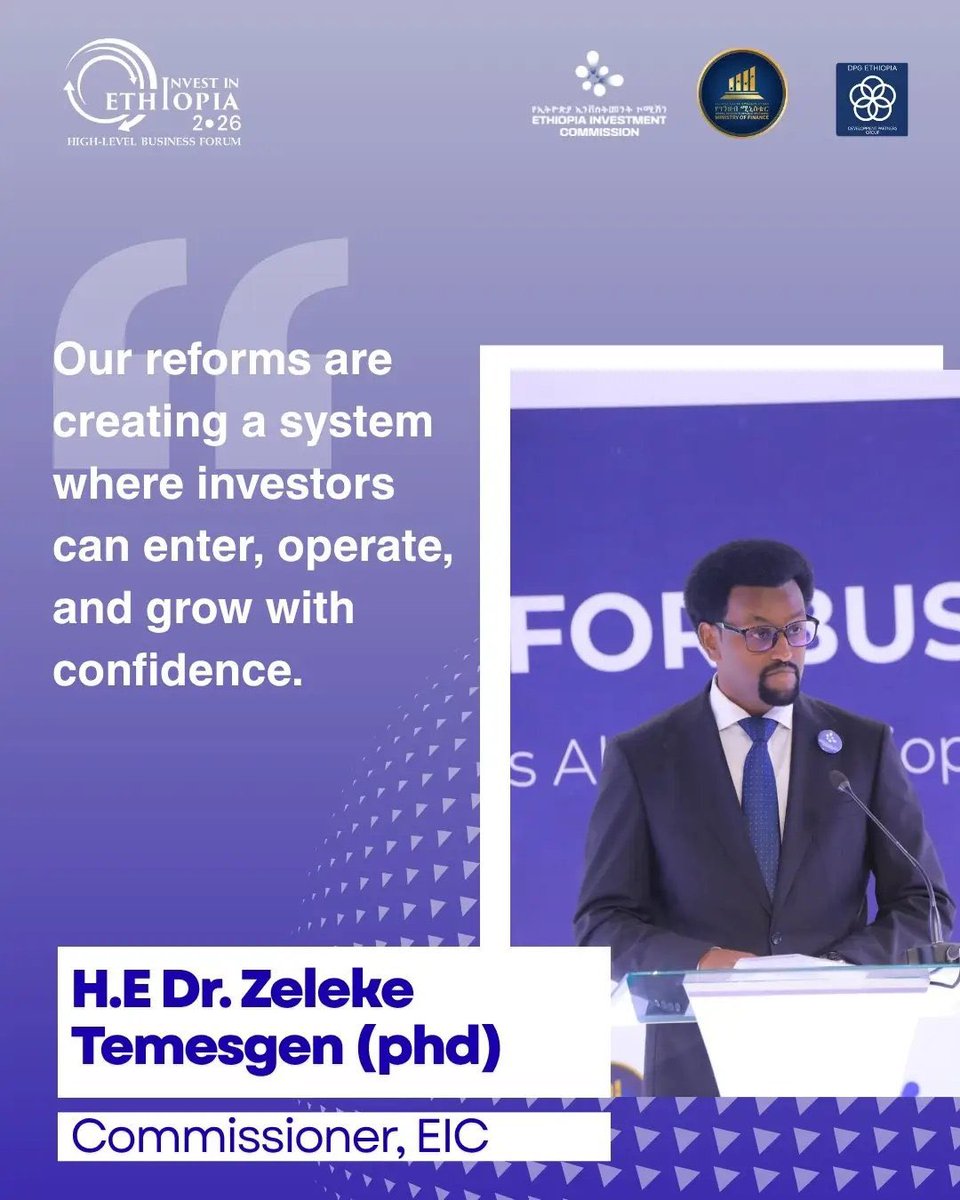 HassetAbera's tweet photo. Ethiopia is creating a more enabling environment by focusing on reforms.

A model that encourages investment, innovation, and resilience.

Where institutions are reinforced and systems are updated.

Enabling investors to act with confidence and clarity.

#InvestInEthiopia https://t.co/wGtRWlNVJQ