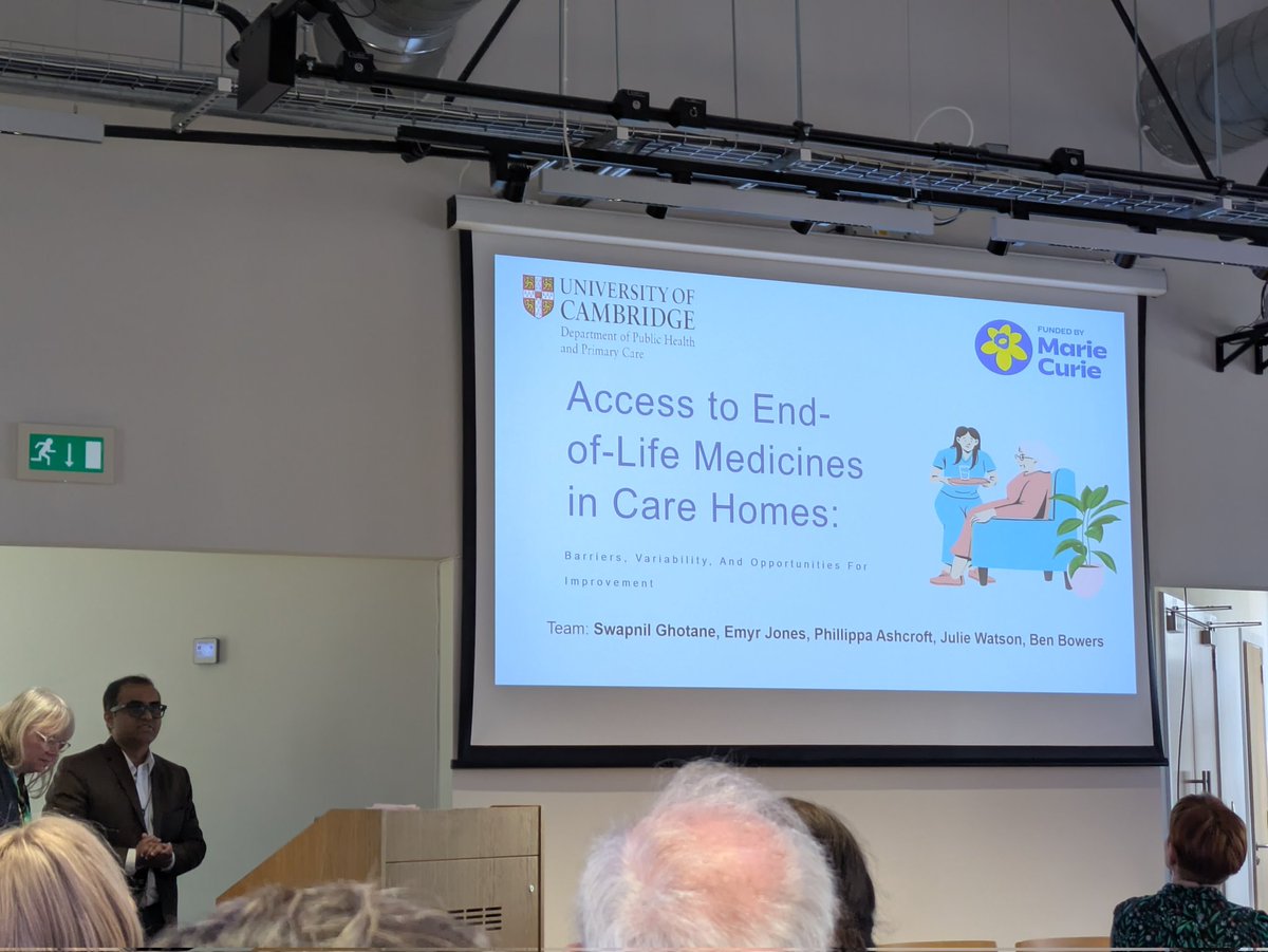 Justacarehomeg1's tweet image. Dr Swapnil Ghotane presenting findings from #research on accessing #endoflife #medicines in #carehomes at #Enrichconference2026