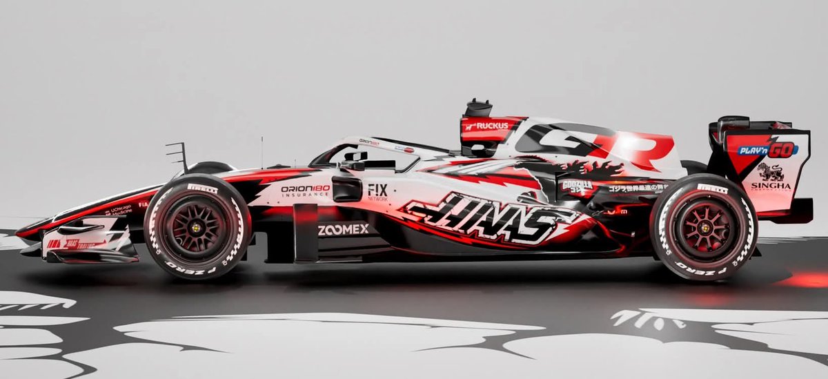 TheHardCompound's tweet image. Two full one-off liveries at Suzuka this weekend for the @F1 Japanese Grand Prix.

Spring &amp;amp; calligraphy comes to the @visacashapprb while iconic screen monster @Godzilla_Toho arrives at the @HaasF1Team.

Eye-catching cars on track at @suzuka_event.

#f1 #suzuka #Japan #japangp