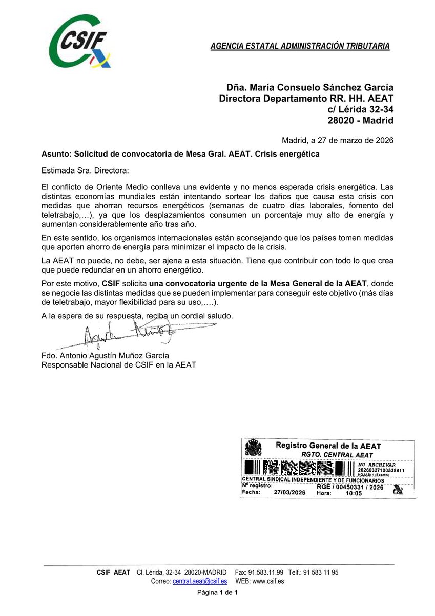 CSIF AEAT tweet media