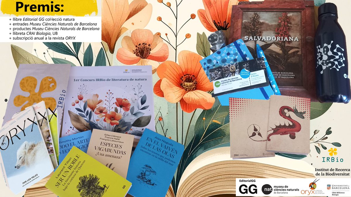 IRBioUB's tweet photo. #ConcursIRBio
🌿✨ Convocat el 1r Concurs IRBio de Literatura de Natura 2026! ✨🌿
MIRA QUINS PREMIS!!
Allarguem Termini!! 💥📅 Data límit: 18 d’abril de 2026
📄 Bases concurs: https://t.co/Muq1Uo0cji
Anima't-hi!!
@editorialgg 
@museuciencies 
@craiubbiologia
@oryxnatura https://t.co/kW3Qs44dPQ
