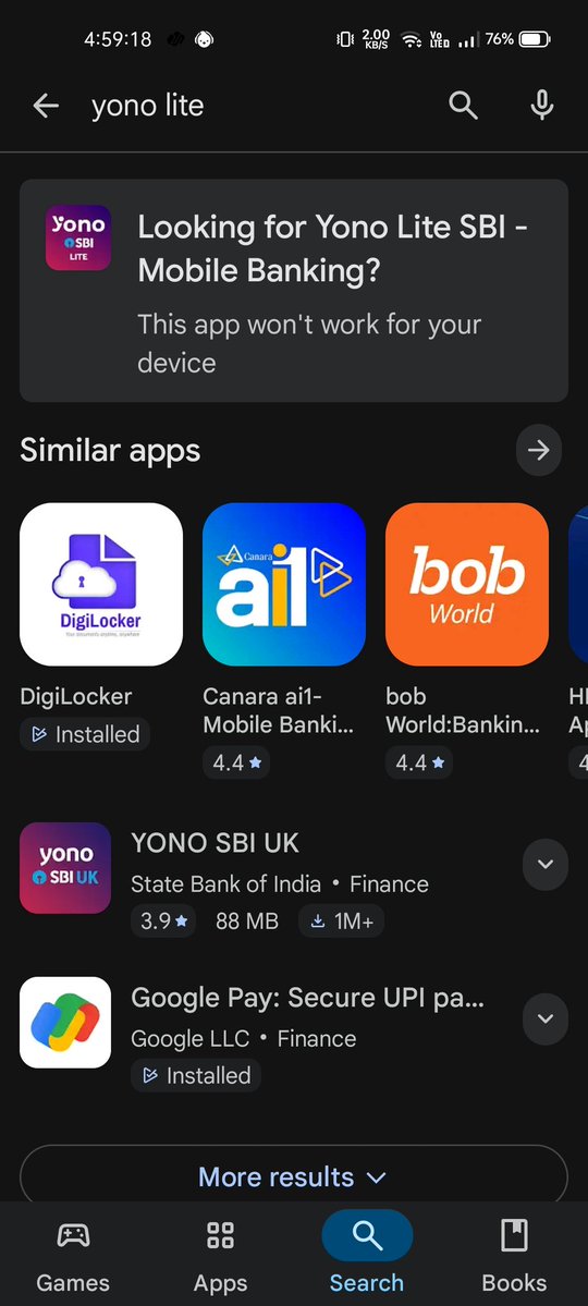 Thekabirsalam's tweet image. I can't install SBI yono or SBI yono lite app on my realme 8 

Earlier I have yono app on this device..

#sbi
@OfficialSBICare @TheOfficialSBI #sbihelp