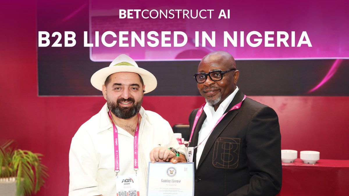 BetConstruct's tweet photo. Big moves in West Africa! 🇳🇬
After building a strong partnership we’ve officially secured our B2B license.
🚀 Proud to deepen our commitment to the heartbeat of West African gaming!
#BetConstruct #AfricaGamingExpo #TheChoice https://t.co/bKdpbomEFT