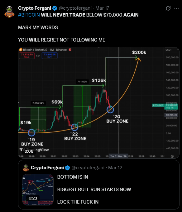 LukeCryptoDuke's tweet photo. @cryptofergani 247k followers... Are there really still so many idiots in the crypto world? Why would anyone follow this  hallucinating r*tard? https://t.co/21fOxf27UE