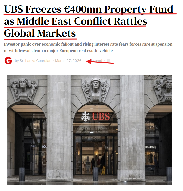 🤔UBS FREEZES OUT WITHDRAWALS UNDER THE COVER OF WAR 🤣🤣🤣<a href="/TFL1728/">Tom Luongo</a>
