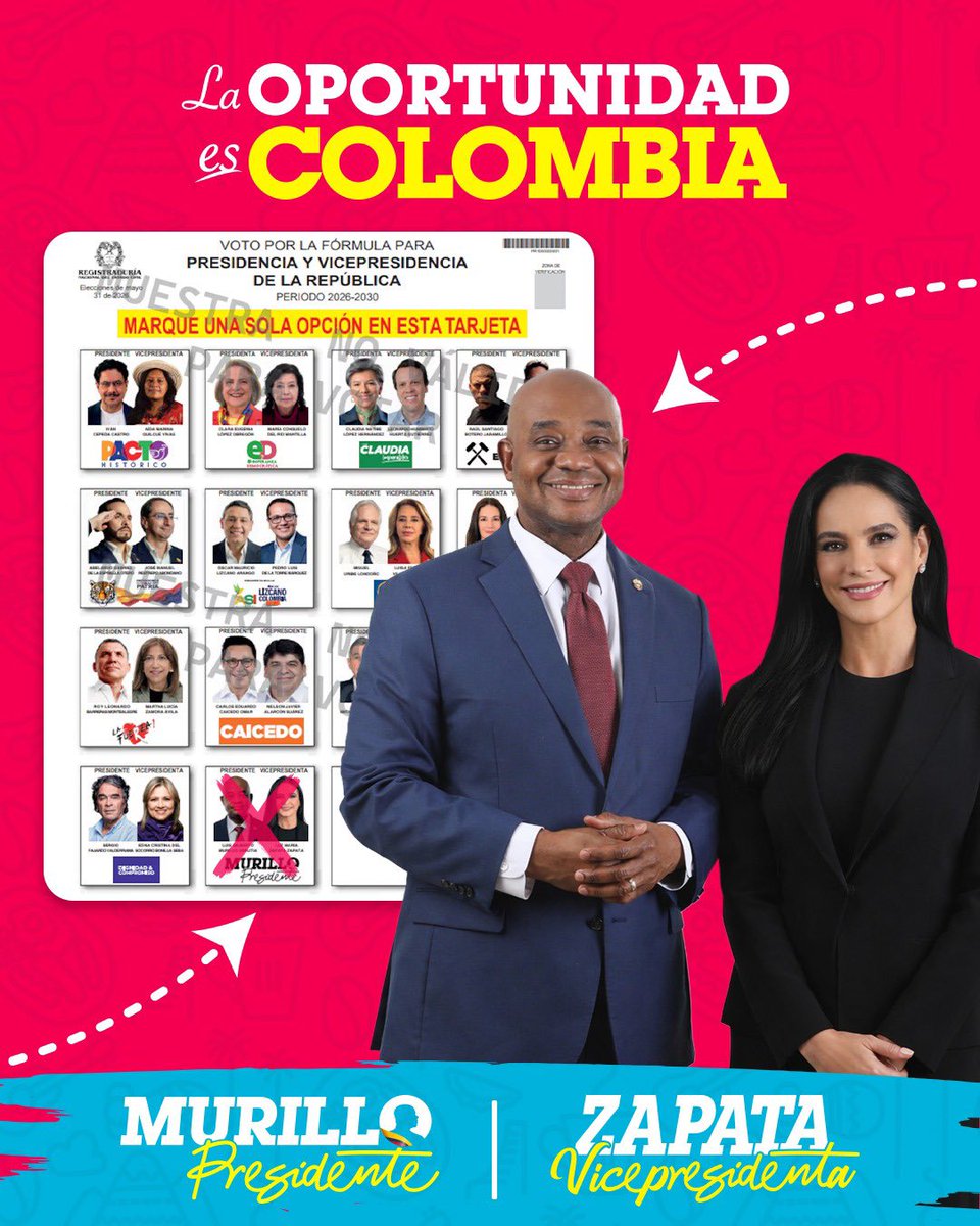 LuisGMurillo's tweet photo. Somos la fórmula que merece Colombia. La que está más preparada para gobernar este país porque conoce las regiones y tiene la experiencia para hacerlo. 

Así puedes votar, es muy fácil. ⬇️ https://t.co/Juc8Kuz8xn