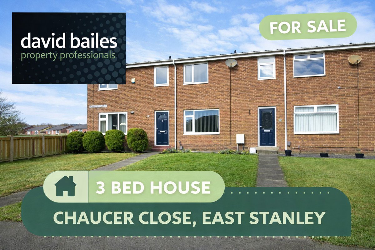 BailesProperty's tweet photo. 3 Bedroom House For Sale in East Stanley | No Upper Chain | Chaucer Close https://t.co/4hf0S3qPsM via @YouTube https://t.co/tUpPIv0w5u