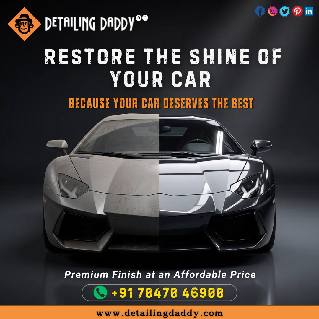 Restore your car shine with premium detailing that delivers unmatched gloss and protection because your car deserves the best at an affordable price.

🔗 www.detailingdaddy.com
🧰 Customer Care : +91 704 704 6900
.
.
.
#PPF #cardetailing #detailingdaddy #detailingdaddyindia #SolitairePPF #ceramiccoating #graphenecoating #coating #AutoDetailing