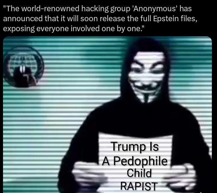 MrSpiritsRaven's tweet photo. No Matter How Many #Wars #PedophileTrump STARTS.
No Matter How Many Times He Falls ASLEEP in MEETINGS.
No Matter how many #Scams He RUNS.
No Matter how MANY #FemaleReporters he DISRESPECTS.
No Matter how many #Children #PedophileTrump #Kidnaps #Rapes #Murders
No Matter how much #Healthcare he ELIMINATES.
No Matter how many Countries He #Tariffs
No Matter how many #Criminals he #PardonsForCash
WE WILL NOT FORGET: #DonaldJTrump is a
👇🏿👇🏿👇🏿👇🏿👇🏿👇🏿👇🏿👇🏿👇🏿
👉🏿 #Pedophile #Rapist #Racist #SexTrafficker #ChildMolester #SexualPredator #Pervert #34CountConvictedFelon #Nazi #Zionist #Fascist #TaxCheat #Grifter #Liar
#UnfitToServe #PieceOf💩 #MūthàFüçkër #Racistwhitedevil 👿👺👹☠️ 👈🏿
#DoNotStopTalkinAboutTheEpsteinTrumpFiles