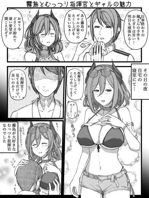 指揮官が霧島にギャルの衣装を着てもらって癒してもらうお話を描きました。
#アズールレーン
#碧蓝航线 
