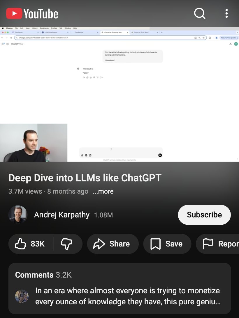 It still blows my mind that Andrej Karpathy (who led Tesla’s Autopilot AI) dropped a 3.5-hour free course on how ChatGPT actually works.

In a world obsessed with selling knowledge, he just gives it away. Save this one.
