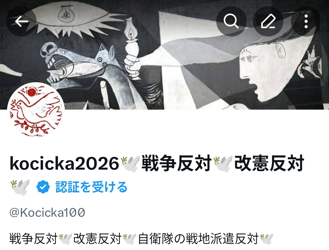 Čekočka🕊️戦争反対🕊️改憲反対🕊️自衛隊派遣反対🕊️ tweet media