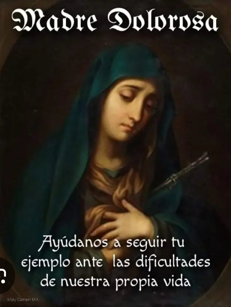 Hoy nos unimos a los dolores de nuestra Santísima Madre y le pedimos por todas las madres que hoy sufren, que les alcance de el Señor pronto consuelo 

#ViernesDeDolores