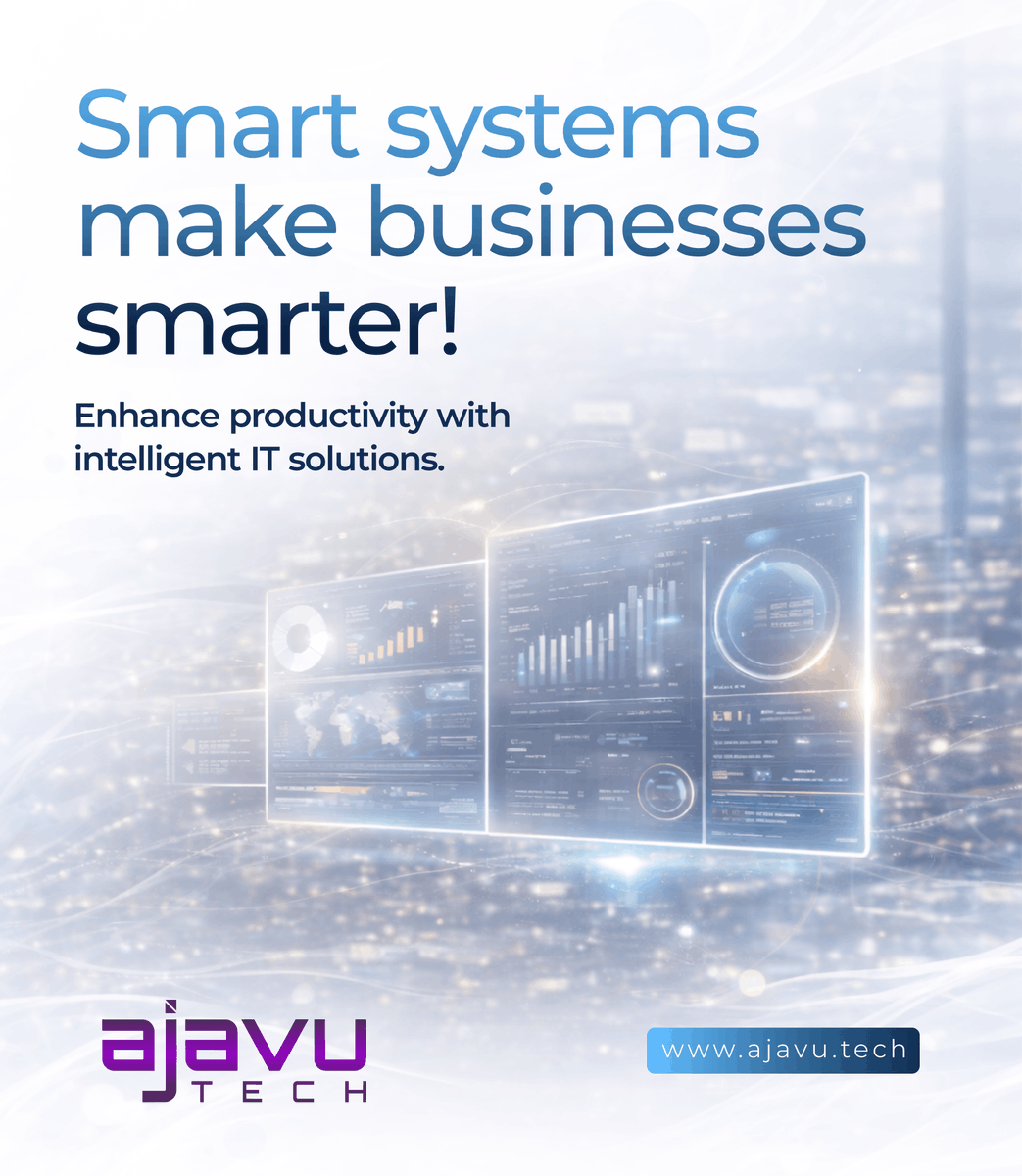 ajavutechpvtltd's tweet image. Boost productivity and performance with intelligent IT solutions tailored for you.
#SmartBusiness #Automation #ITInnovation #Productivity #AjavuTech