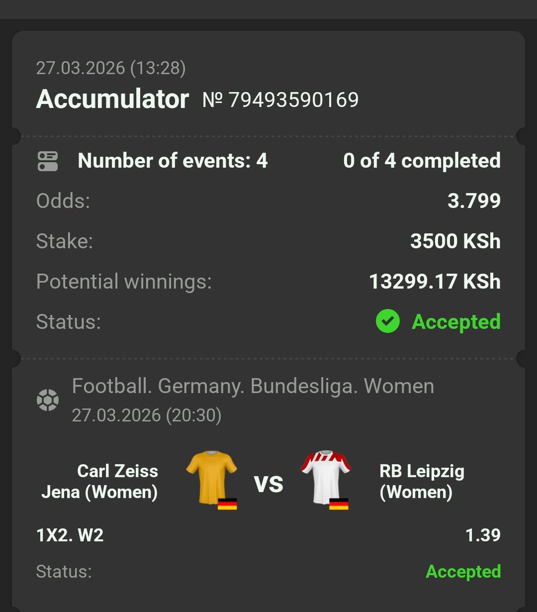 joyliz255's tweet photo. Straight wins 🤲🏿✅.

Fansport Code- 6D4CQ

#SmallOddsButSure
Not on Fansport ?📲Register &amp; Deposit here to Get 200% welcome Bonus⤵️
📲 Link➡️ https://t.co/MEX9Znxv4Y

📲Promocode: JOYLIZ https://t.co/kcMJz0UezA