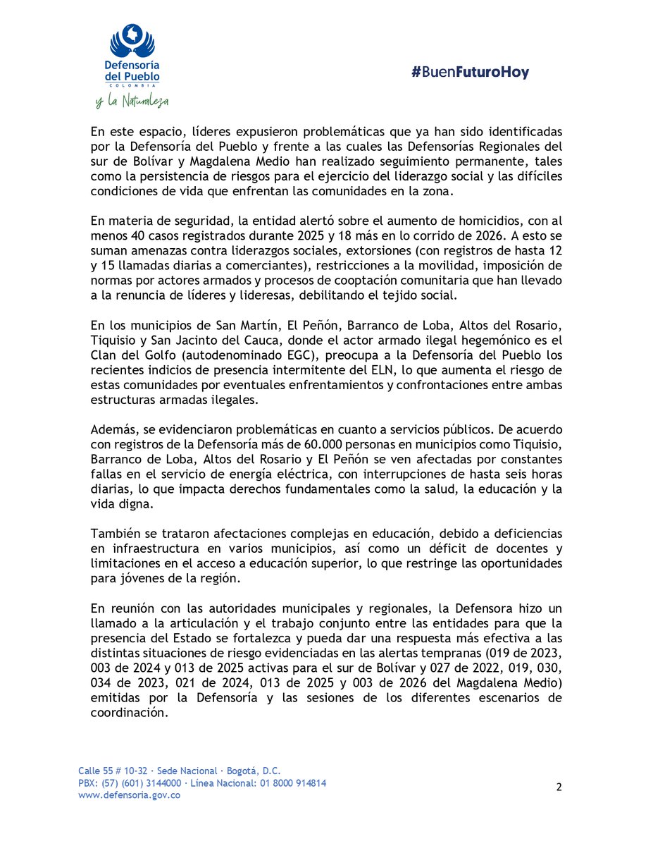 Defensoría del Pueblo tweet media