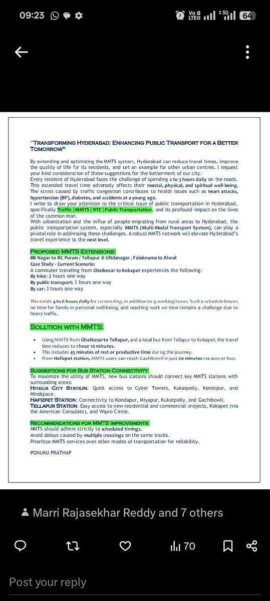 ponukuprathap's tweet image. Thank you Hon'ble CM @revanth_anumula Sir,
#MMTSHYD is the BEST &amp;amp; MOST AFFORDABLE public transport 
👉 EXTEND NETWORK across the city
👉 EXPRESS SPEED SERVICES for faster commute
👉 EXTRA FREQUENCY during peak hours
👉 CONNECTIVITY TO NEOPOLIS
👉 BHARAT NAGAR is MAJOR HUB