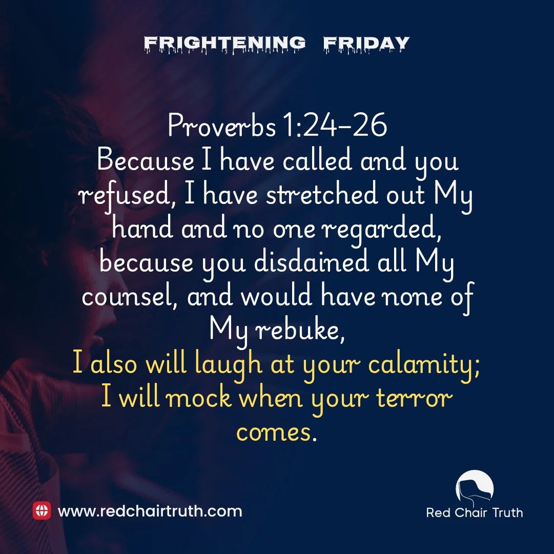 redchairtruth1's tweet image. Warnings ignored often lead to surprise and calamity. Scripture gives a scene like that. See what it says this Frightening Friday.

#RedChairTruth #FrighteningFriday #ScaryGospel #RCT #ItaUdoh