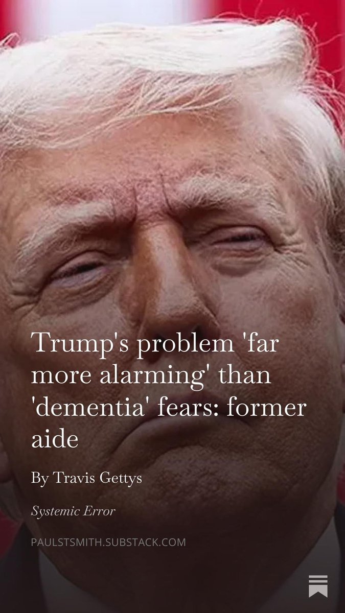 PaulStSmith's tweet photo. Trump's problem 'far more alarming' than 'dementia' fears: former aide
https://t.co/sxqu5zaUvU https://t.co/PUKRK3D9rA