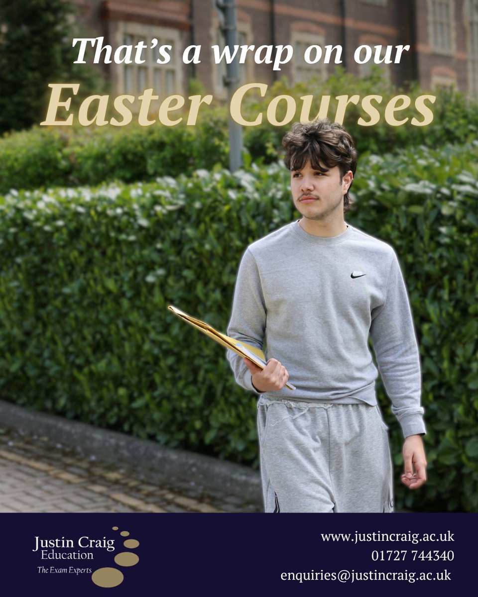 JustinCraigEd's tweet photo. That’s a wrap on our Easter revision courses 🎒🎬

What a fabulous couple of weeks of focused learning from students getting ready for their exams, well done to everyone👏

If you’re looking for extra support during exam season, keep an eye out for our May revision course dates. https://t.co/Jxb1aMOyPQ
