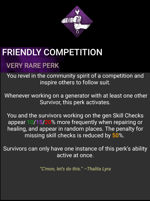 DbdDude's tweet photo. This is my concept for reworks/buffs of Thalita's perks as they are all ass. https://t.co/92htqKehwr