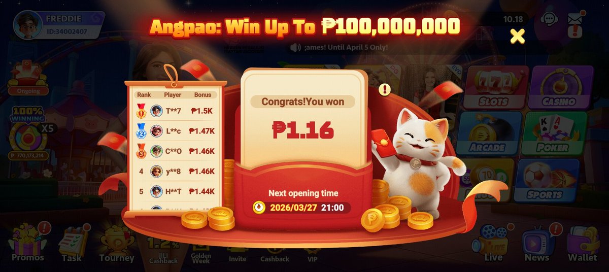 freddieaba735's tweet photo. @PTGamingph 34002407
#PTGamingAngpaoGiveaway
@angelicaag70986 
@ALeXa4525354012 
@IBlessed01 https://t.co/QDNOwtGNUr