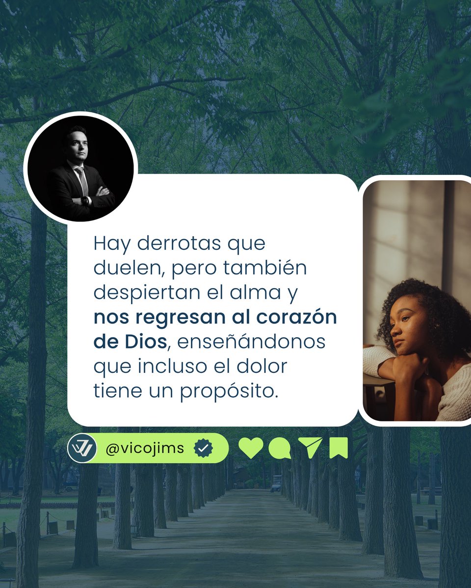 A veces la vida golpea fuerte.
Hay momentos que no entendemos, pérdidas que nos quiebran y silencios que duelen más de lo que podemos explicar. Pero incluso ahí, en medio del dolor, hay una verdad que transforma:
"Hay derrotas que duelen, pero también despiertan el alma y nos