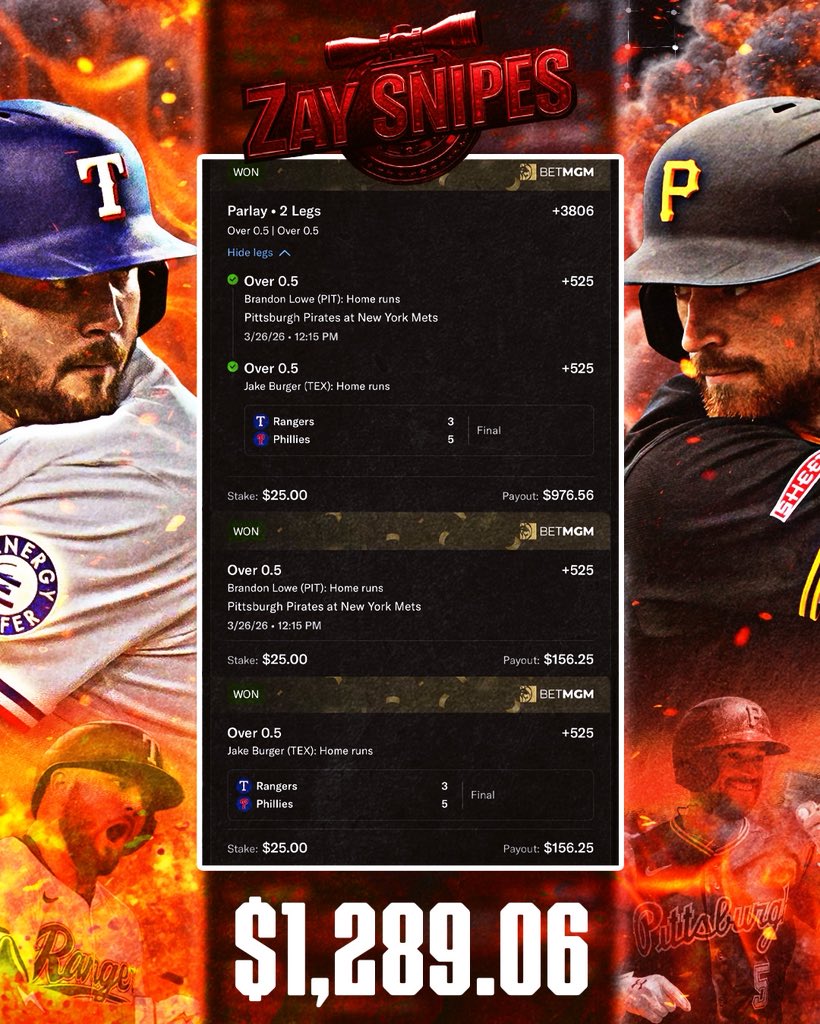 Pocket2Profit's tweet photo. Zay In His Bag🎒🤑

$1289 on Opening Day💣

Use Code: “MLB26” for 50% Off🚨Come join the 🎥 https://t.co/Xzl2Ul42yt https://t.co/Sq1IQYGJ2s