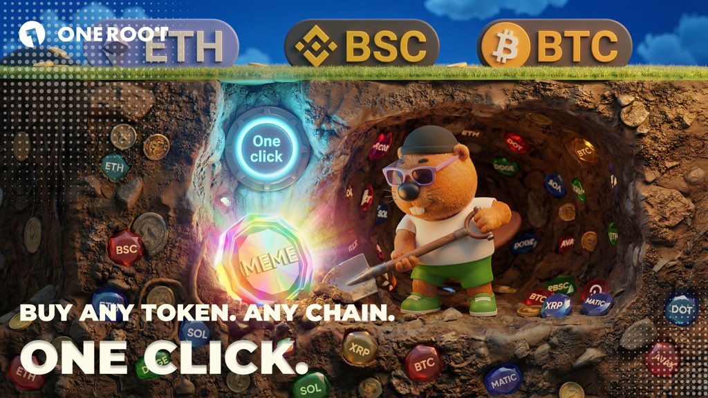 OneRoot_Wallet's tweet photo. Buy any token. Any chain. ONE CLICK.
1Root aggregates Uniswap, PancakeSwap, Thorchain &amp; more.
Auto-best price + contract risk check.
Even buy MEME coins without knowing addresses.
What’s your next gem? 👇
#1Root #MemeCoin #DEXAggregation #CrossChain https://t.co/Ta7bMBFwqY