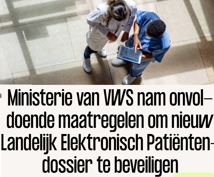 Matthijs85's tweet image. Ministerie VWS beveiligt EPD onvoldoende pointer.kro-ncrv.nl/ministerie-van…
Stop de uitrol van deze privacyramp! #privacy #EPD #zorg