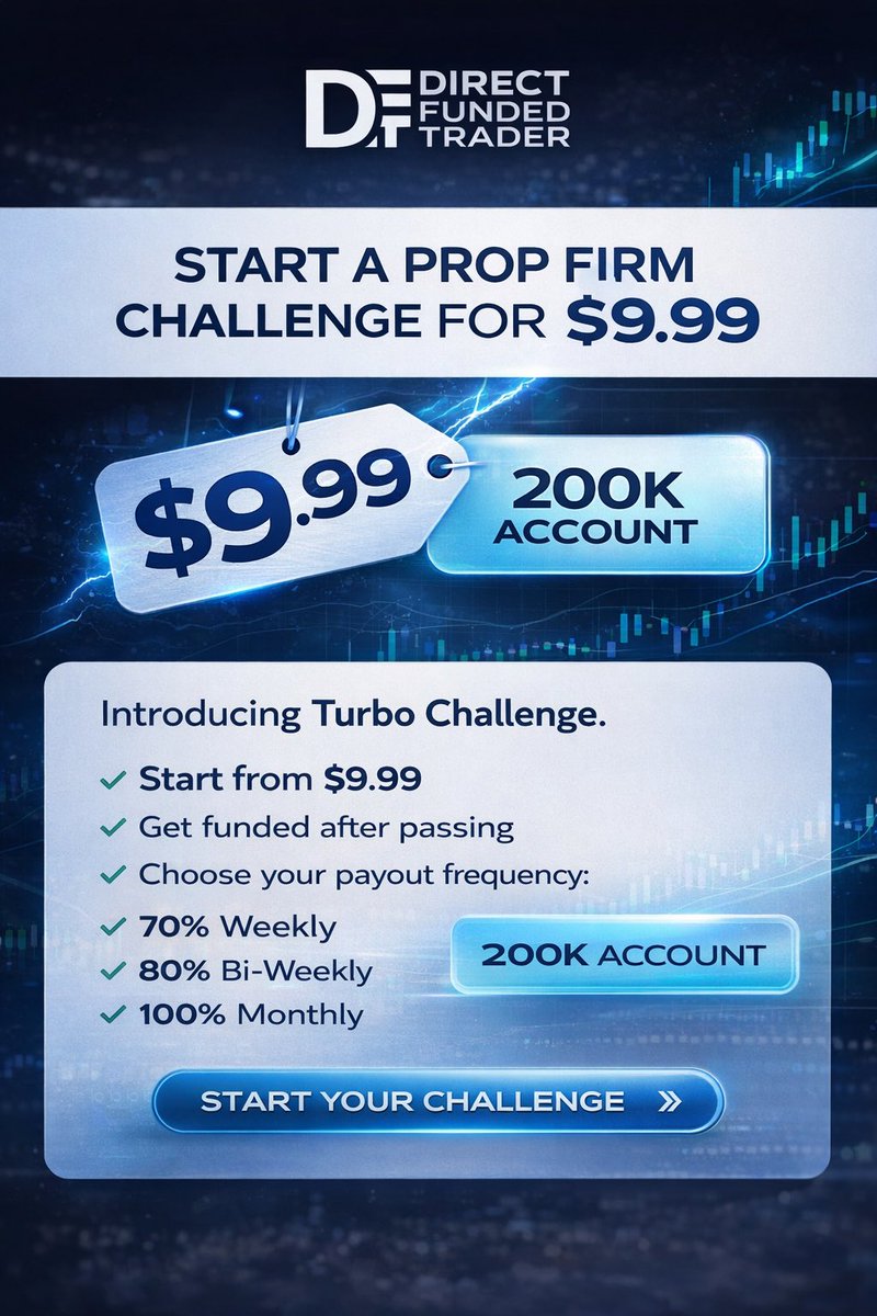Direct_Funded's tweet photo. Pay 9.99$ for 200K challange! 

#propfirm https://t.co/DUcMWWG4wi