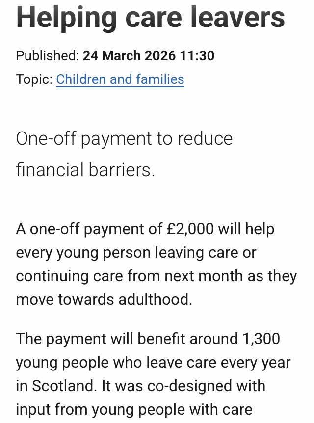 Greg__Hurst's tweet photo. Very exciting that the Scottish Government cited research published by @homelessimpact when announcing its introduction of Care Leaver Payments from next month 🚀
Should improve prospects for thousands of young people leaving local authority care in Scottish in coking years https://t.co/09BqUPjCLf