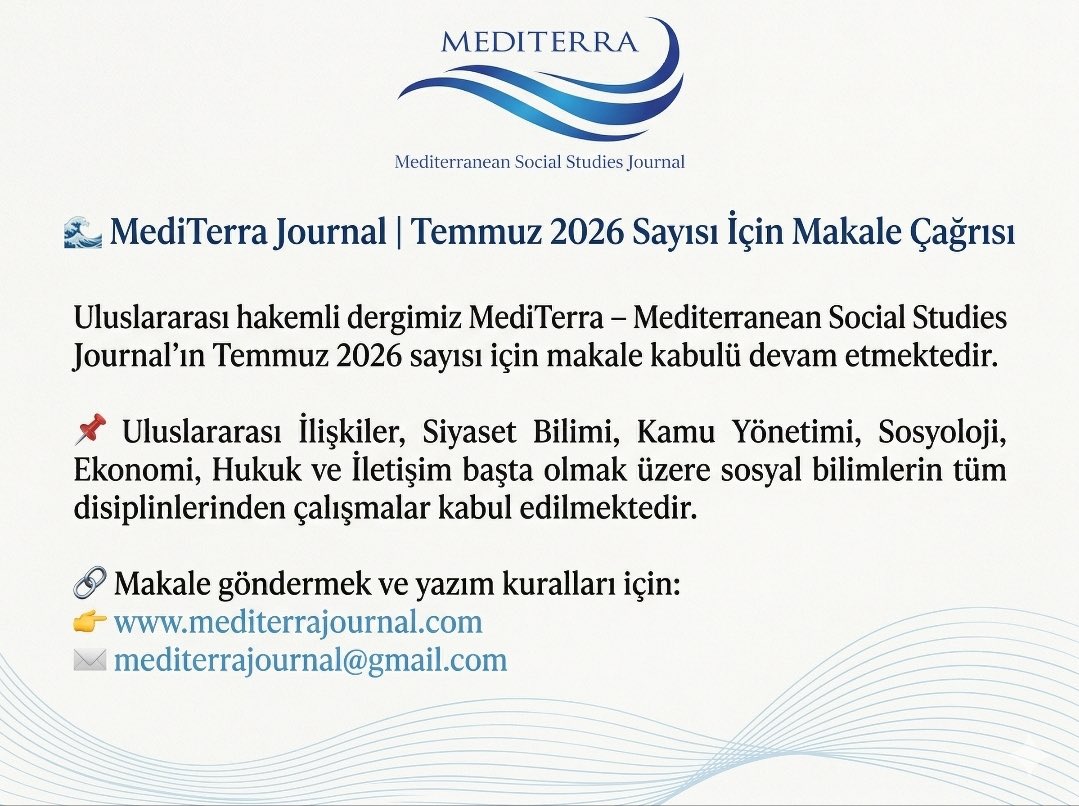 Mediterranean Social Studies Journal tweet media