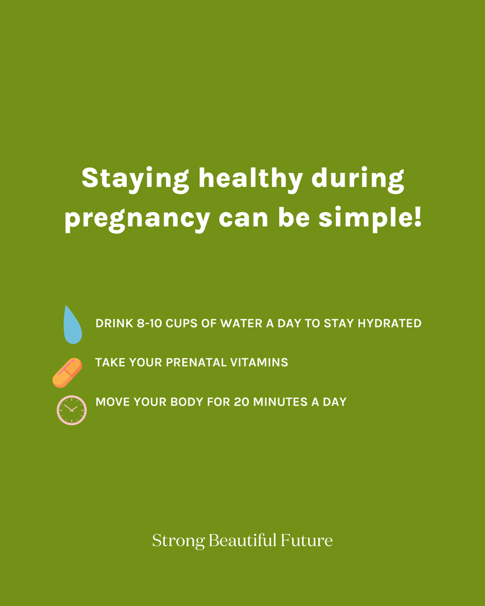 StrongFutureWO's tweet image. Staying healthy doesn't have to break the bank! Focus on these basics to make a world of difference for you and baby. 
#pregnancyhelp #pregnancytips #newmom #supportformoms #strongbeautifulfuture