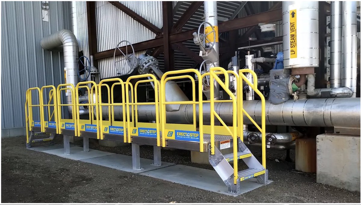 ErectaStep's tweet photo. Custom fab catwalks mean welding crews, hot work permits, and production shutdowns.

ErectaStep bolts together with standard tools. No hot permits. No downtime. https://t.co/Ev60gMX8xP