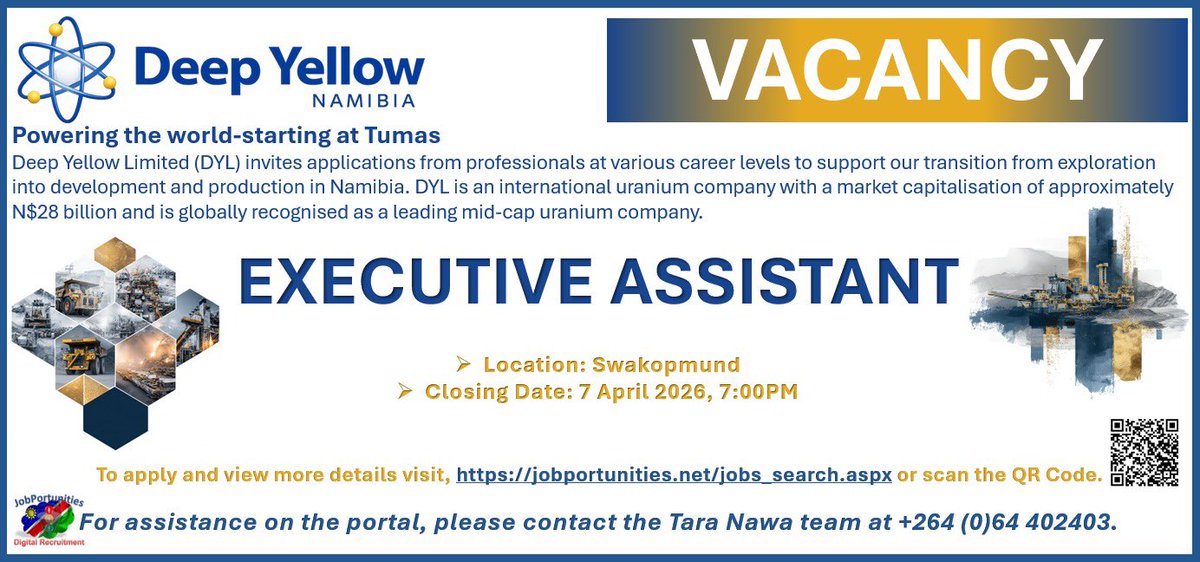 TheBriefLive's tweet image. Vacancies and Tenders in The Brief.
Get our FREE daily edition delivered straight to your phone and stay up to date with the latest in Namibian business and finance. Subscribe by following the link to our WhatsApp channel: whatsapp.com/channel/0029Va…

#namibia #vacancies