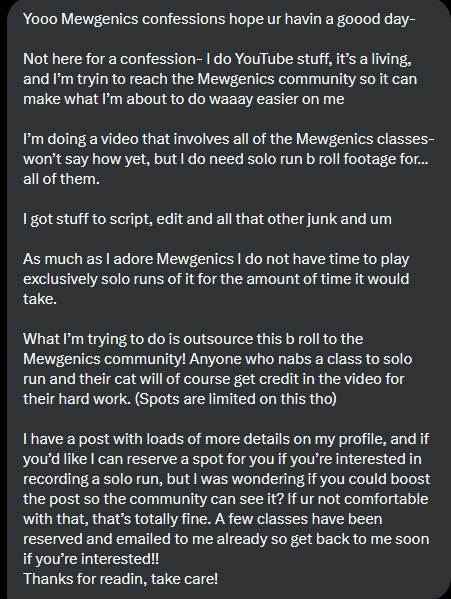 Mewgenics Takes & Confessions tweet media