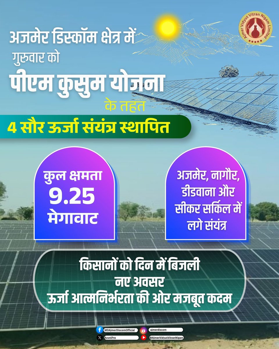 Ajmer Vidyut Vitran Nigam Ltd tweet media