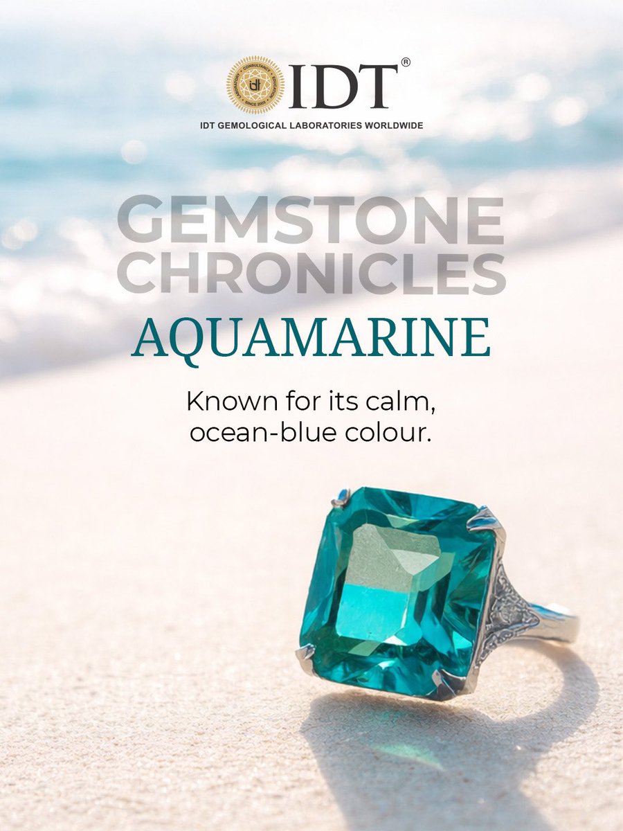 IDTWORLDWIDE's tweet photo. Know your aquamarine! 🌊 

Heat treatment can enhance its blue tone, impacting value. Natural &amp; treated stones are legitimate if disclosed. Gemological testing confirms authenticity. 
Trust IDT Verification for transparency. 

#aquamarinegemstone #idtverification #idt https://t.co/XOYKLCsFfA