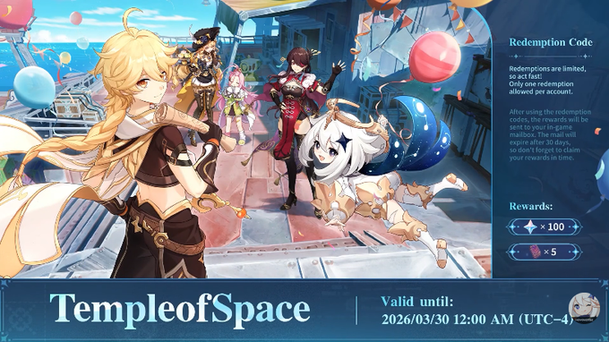 G8_Genshin's tweet image. 6.5 Livestream Codes 💎

LinneaClassTime
TempleofSpace
Scaleblade

These codes expire in about 48 hours so redeem them ASAP!

#GenshinImpact #SpecialProgram #RedeemCode #LunaVI #Livestream #Game8