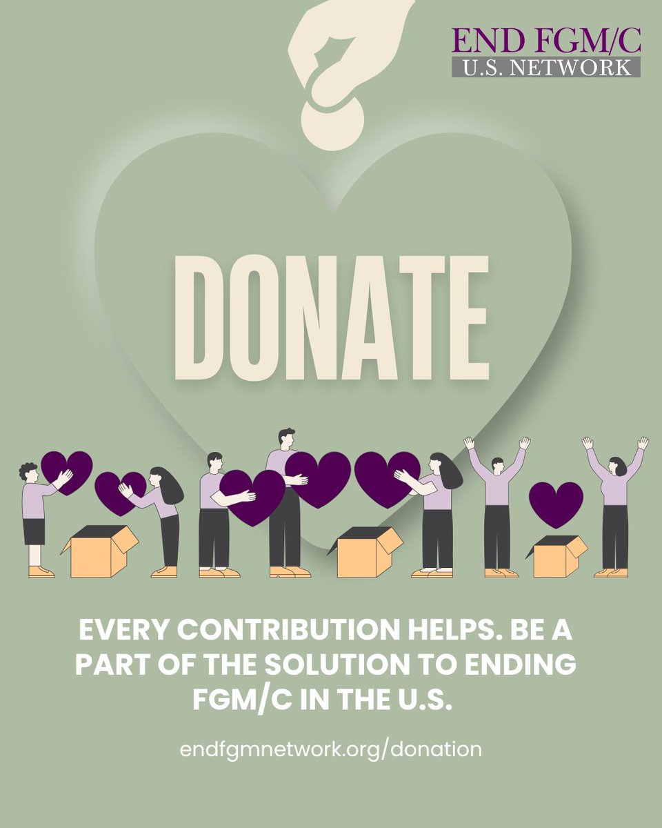 USEndFGMNetwork's tweet image. 577,000 women and girls in the United States are at risk of or have undergone FGM/C. Your donation directly supports our mission. 

Set up a recurring gift today: buff.ly/TObDOJg 

#EndFGM #SupportSurvivors #HumanRights