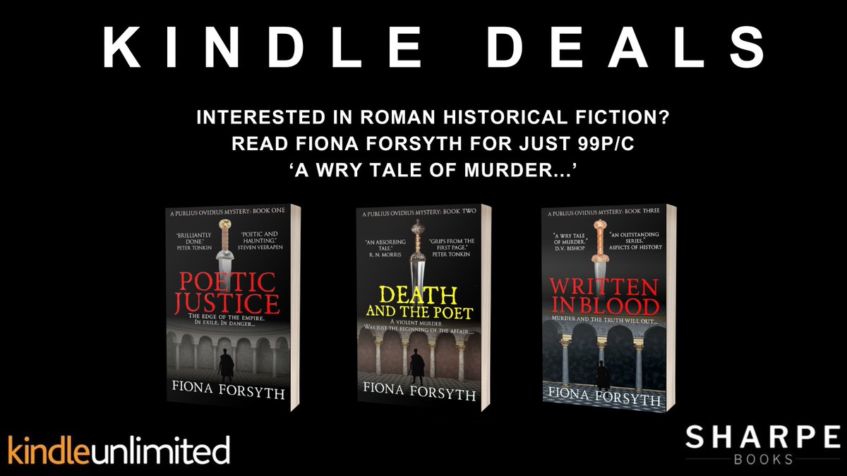 SharpeBooks's tweet photo. #KindleDeals
Interested in Roman Historical Fiction?
Read @for_fi for just 99p/c
"A wry tale of murder..." D.V. Bishop
Poetic Justice
https://t.co/nSrpiToPwN
Death and the Poet
https://t.co/CSwjHHMZFw
Written in Blood
https://t.co/yLslYLP4Pe
@KindlePromos
#crimefiction #ovid https://t.co/WSlyuMFuf5