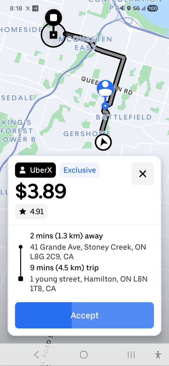 EdwardSalomons's tweet image. ...recent ride request from...
i added 4 minutes, that is the average wait time for riders after arriving at the pickup destination...
i'm a driver with 10 years, 16K+ rides, and an excellent driver rating. profit analyzed by RideShareKare App...