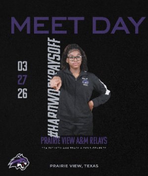 WileyAthletics's tweet image. We compete in the @PVAMUPanthersTF Relays.
🏟️PVAMU Track &amp;amp; Field Complex
📍Prairie View, Texas
⏰10 a.m.
📊results.adkinstrak.com/meets/59864
#FeartheClaws #WhereWinnersThrive #HardWorkPaysOff #GoForthInspired