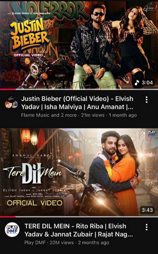 Onlyanshh's tweet photo. More than 20M in both the song of @ElvishYadav
Huge Congratulations To You Brother #ElvishYadav
And #ElvishArmy always stand with you in any condition π§Ώβ€οΈ
#JustinBieber #TereDilMain https://t.co/FV4Jiydzhi