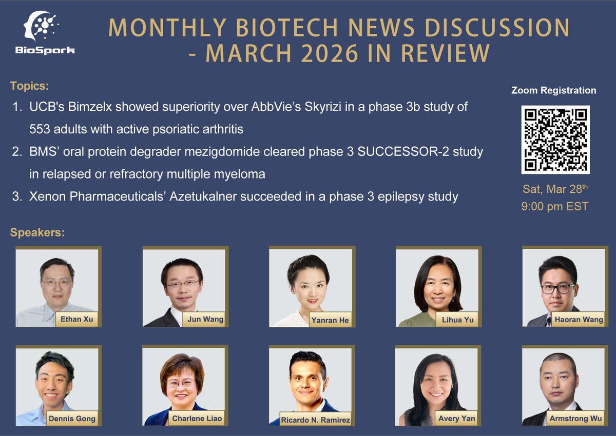 BioSpark_Group's tweet photo. https://t.co/0f6zRYQDU5 via @YouTube 
Join us for our March 2026 Biotech News Review! 🚀  Don’t miss this live online seminar packed with expert insights on the latest biotech innovations! Register at https://t.co/rtBmIY4PFI https://t.co/1lqvI1gwmj