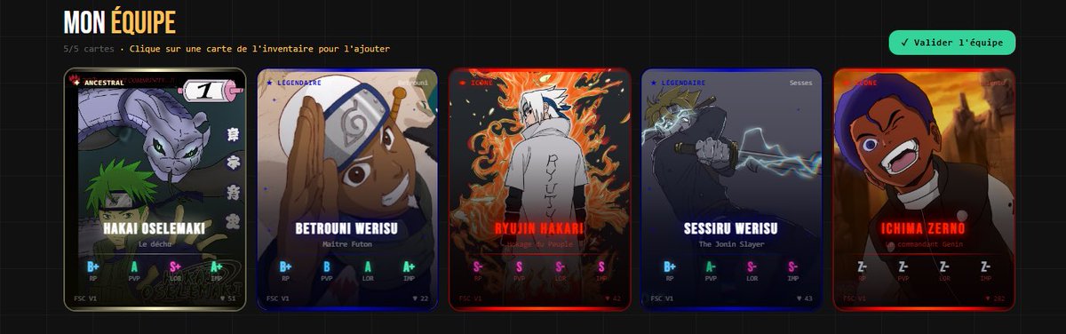 Samy26_7's tweet image. Vu que ce soir c’est le retour de Naruto RP j’aimerai montrer ma team légendaire sur rpedia.me 

Les 5 premiers perso des 5 premiers streamers de Naruto RP #OG
