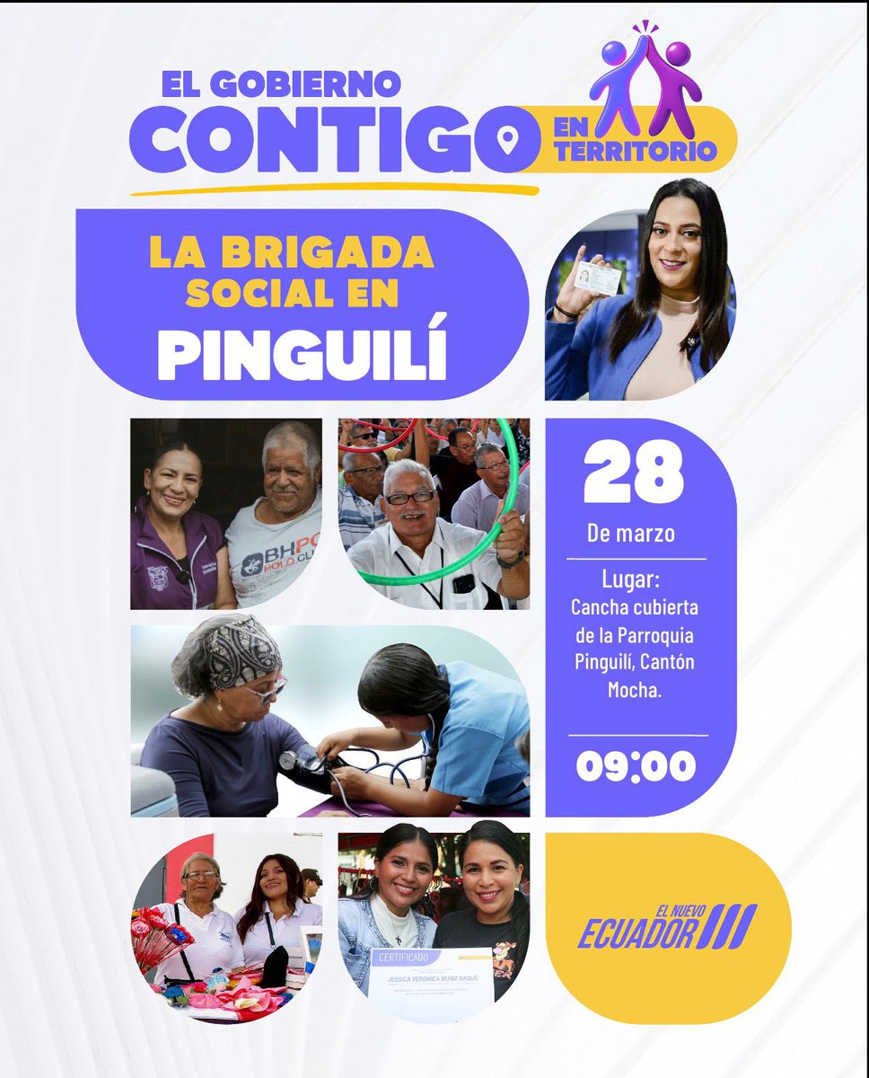 ¡Nuestra #BrigadaMóvilSRI está cerca de ti! 

Si necesitas asesoría sobre impuestos, facturación o quieres obtener tu RUC, acércate a nuestro punto de atención más cercano.  

Sábado 28 de marzo, parroquia Pinguilí cantón Mocha, #Tungurahua.

 ¡Te esperamos! 

#ElNuevoEcuador