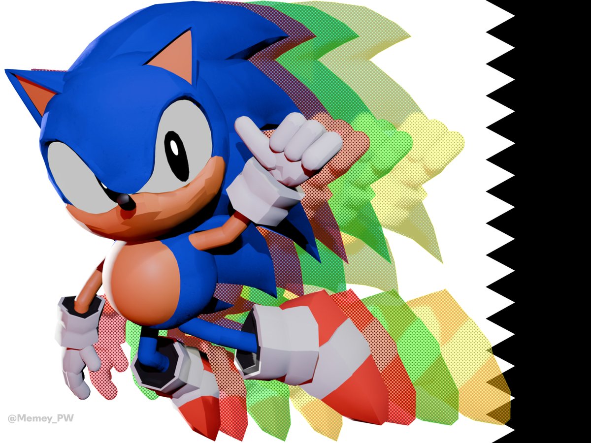Memey_PW's tweet photo. the one that rolls around and stuff #sonicart #blender #sonicthehedgehog https://t.co/KEbrrxdZ7E