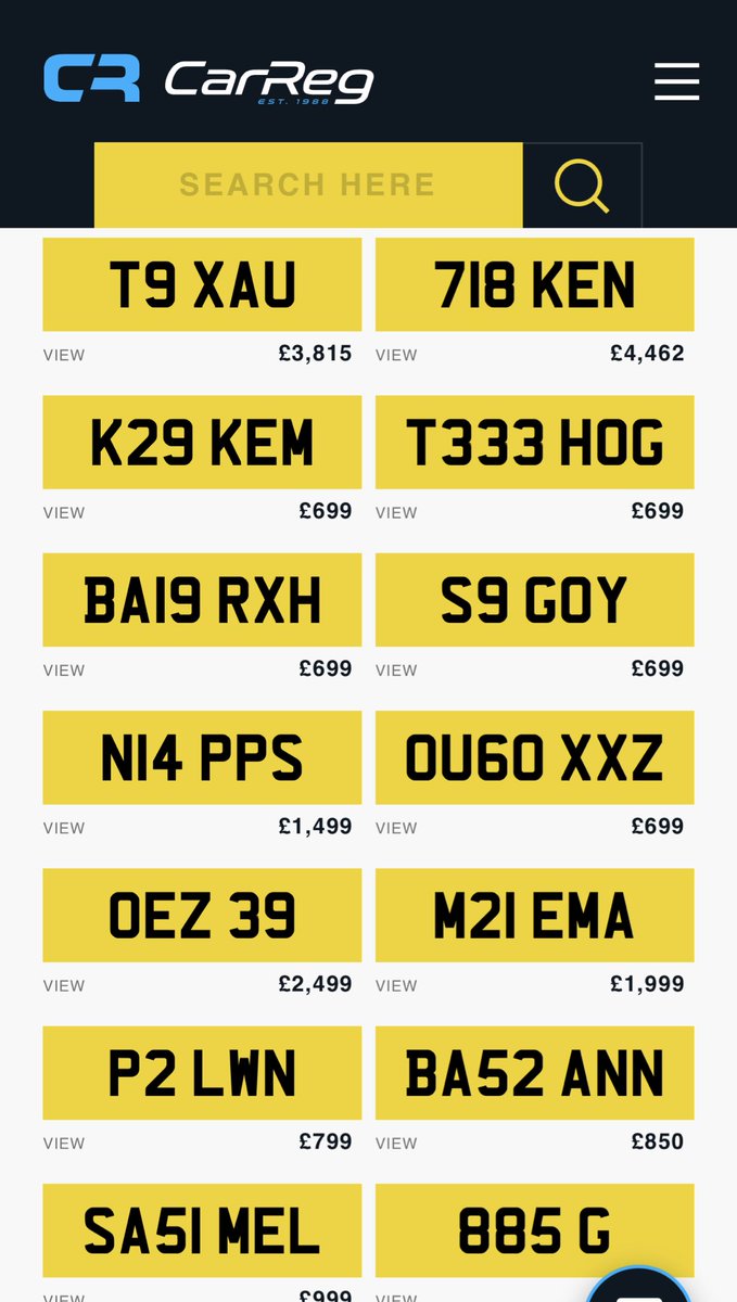 CarReg - Private Number Plates tweet media